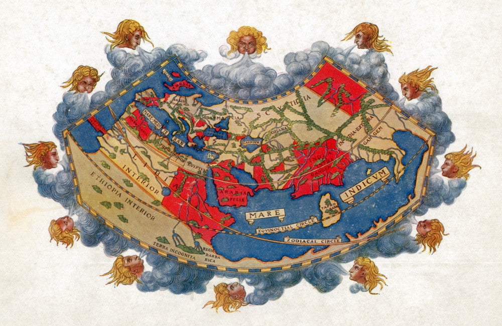 Ptolemy's 2nd Century World Map Fine Art Print by Science Source