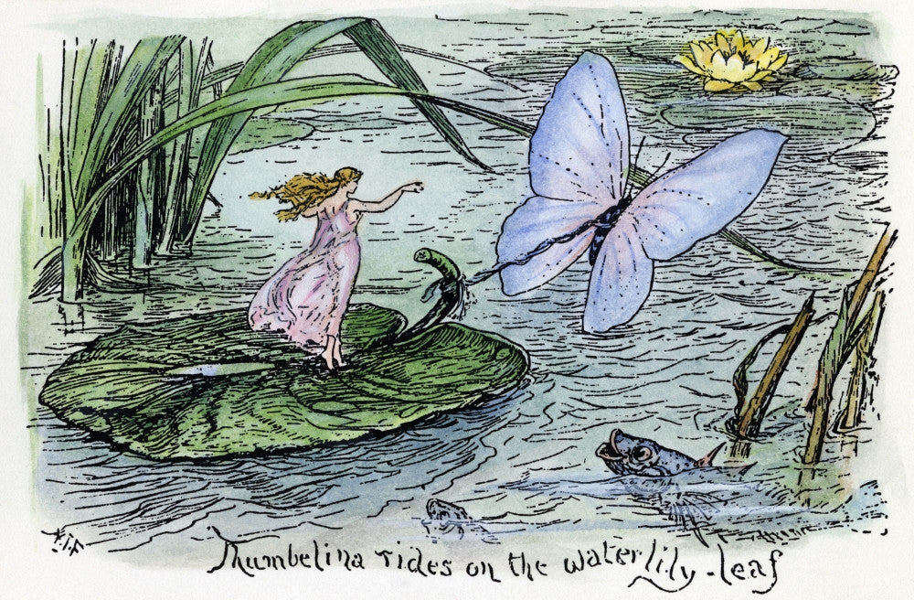 Thumbelina Rides on the Waterlily Leaf Fine Art Print by Henry J. Ford