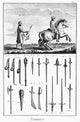 18th Century Armorer and Medieval Weapons Copper Engraving Print