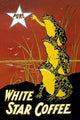 White Star Coffee Advertising Poster Print Featuring Frogs