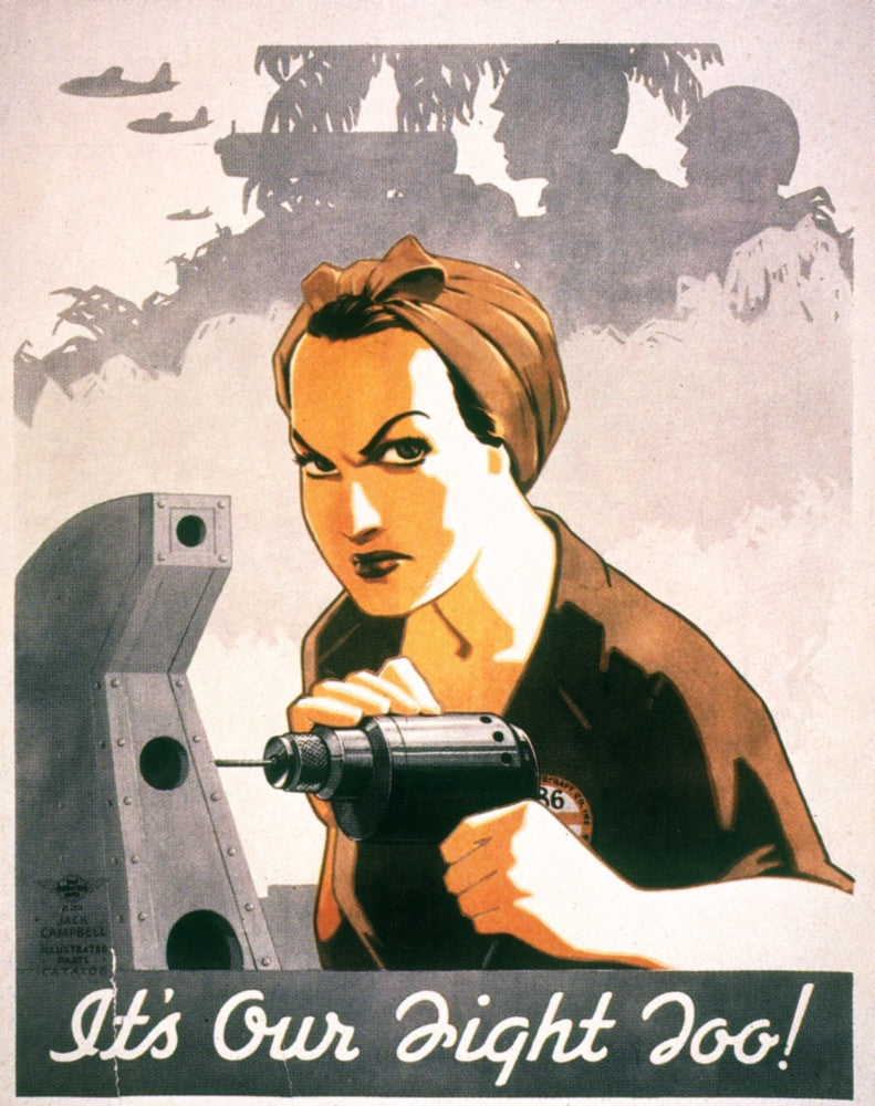 It's Our Fight Too! WWII Recruitment Poster for Women Workers by Granger Collection
