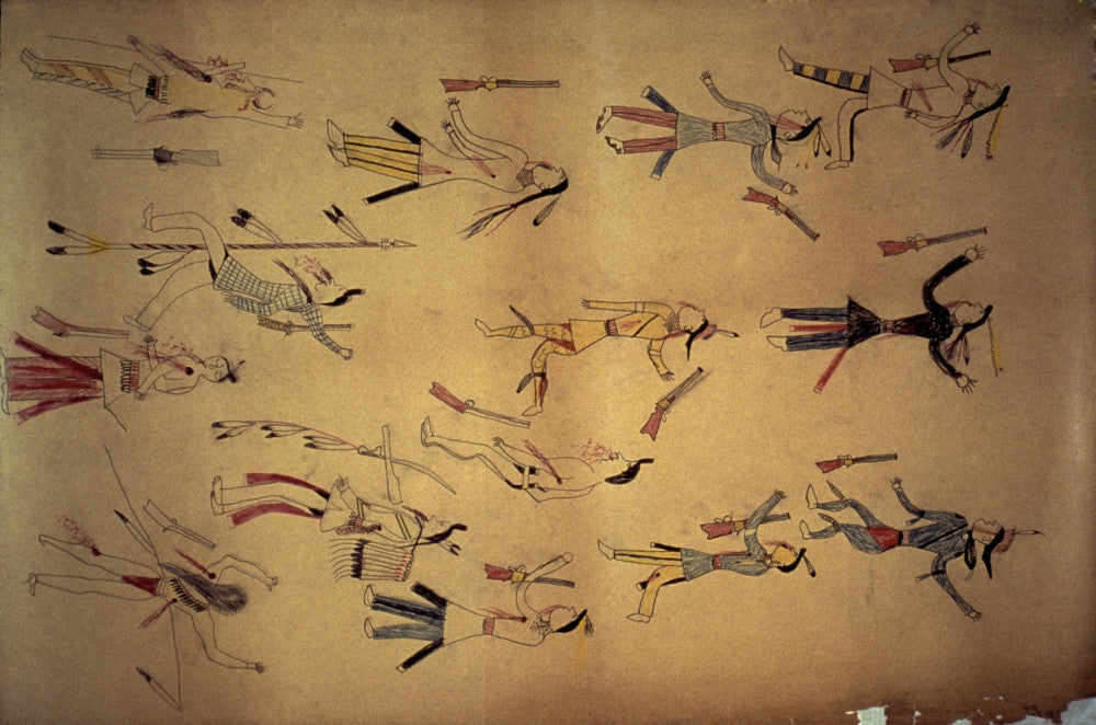 Battle of Little Bighorn Pictograph Art Print by Red Horse | Posterazzi