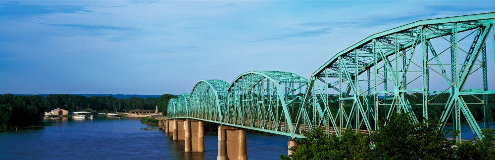 Stunning View of Bridge Over Mississippi River Poster Print - Pike County, Missouri