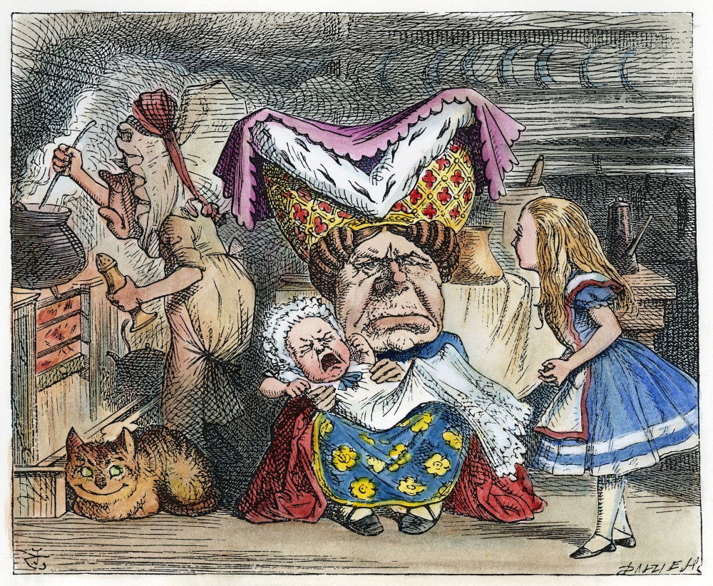 Alice In Wonderland - The Pig and Pepper Fine Art Print by Sir John Tenniel