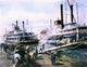 Mississippi Steamboat Landing Fine Art Print - 1906 | Posterazzi