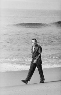 Richard Nixon Walking on the Beach in San Clemente (1969-74) Poster Print