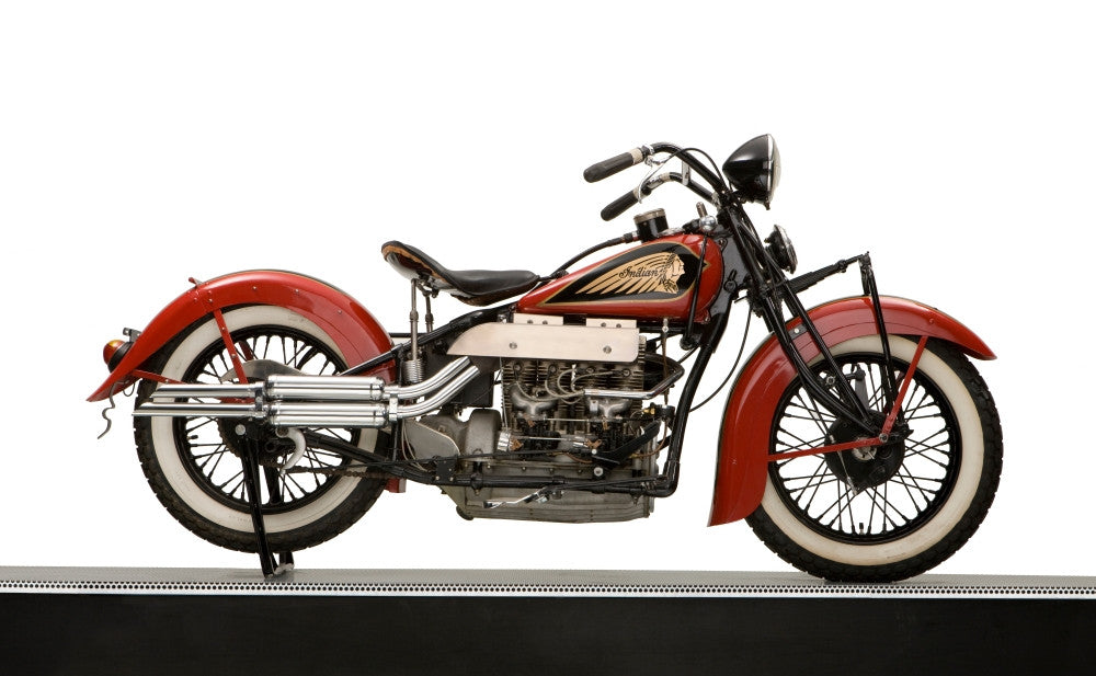 1937 Indian Twin Carburetor Motorcycle Fine Art Print