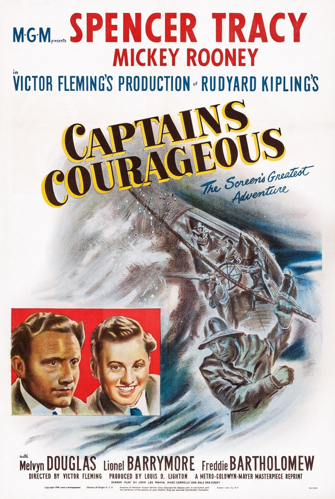 Captains Courageous Movie Poster Art Print featuring Spencer Tracy and Mickey Rooney