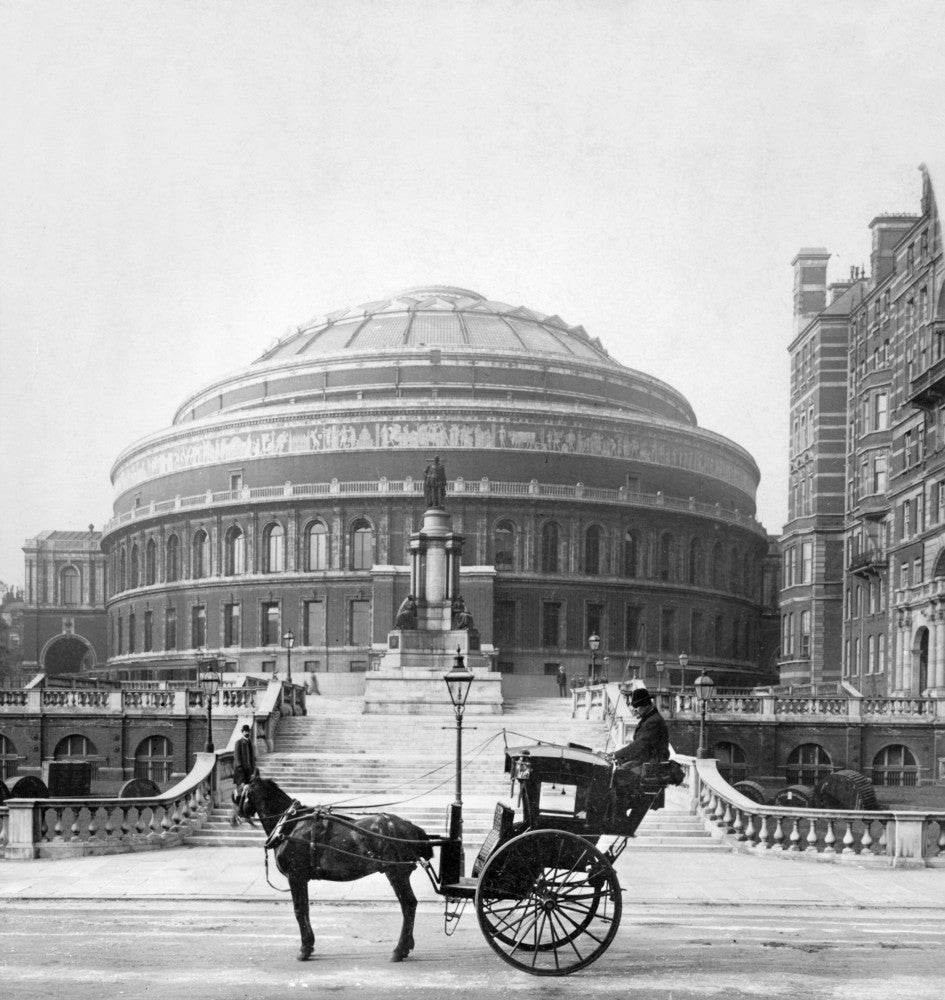Historic London: Royal Albert Hall Horse and Cart Photograph, C1904 - Fine Art Print