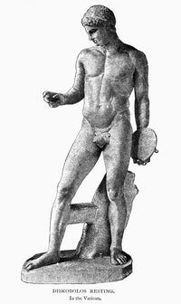 Discobolus Resting Fine Art Print - Late 19th Century Engraving