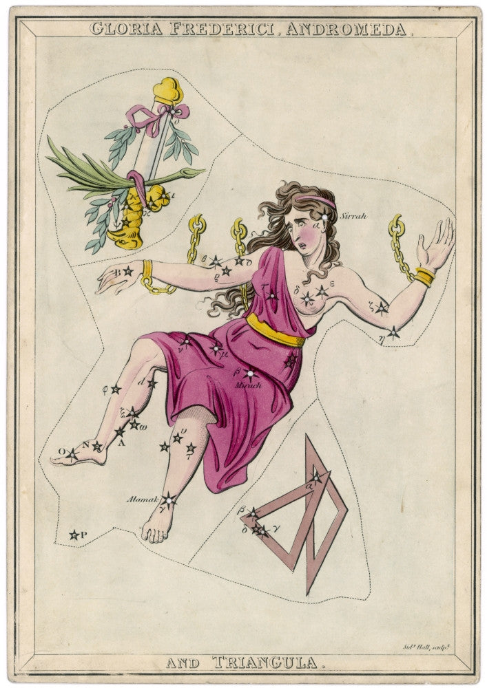 Andromeda Star Map Fine Art Print by Mary Evans Picture Library