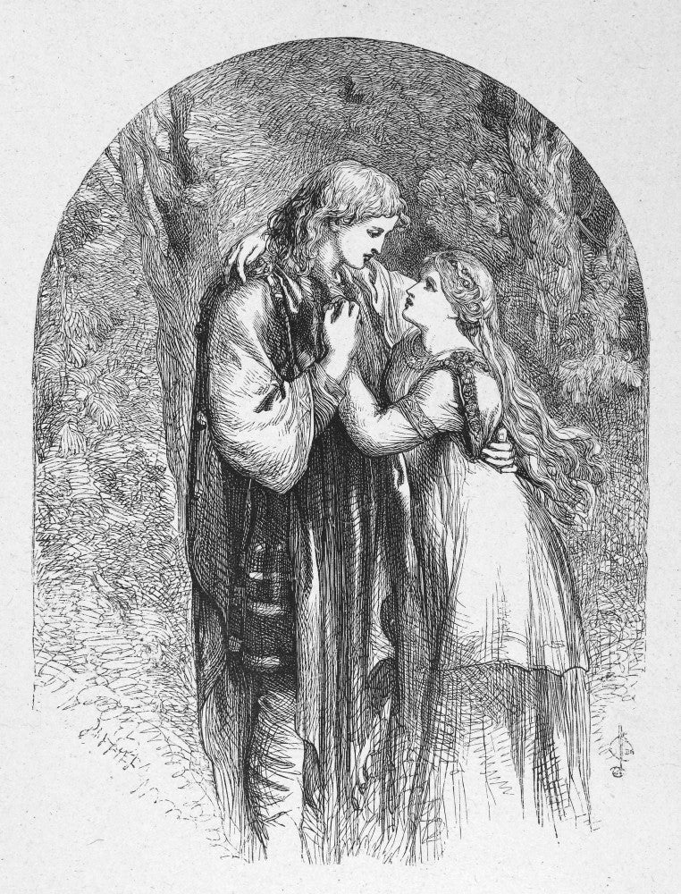 Cymbeline Wood Engraving Print by Sir John Gilbert - 1881