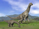 Mother Argentinosaurus Dinosaur and Baby Fine Art Print