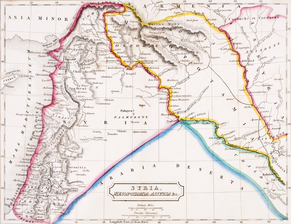 Map of Syria, Mesopotamia & Assyria - Fine Art Print by Ken Welsh
