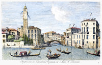 Venice Grand Canal Line Engraving Art Print by Antonio Visentini