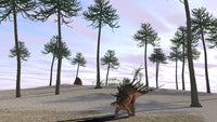 Kentrosaurus Prehistoric Landscape Fine Art Print