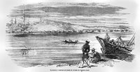 The Illustrated London News: Rustchuk Bridge of Boats Etching by John Short