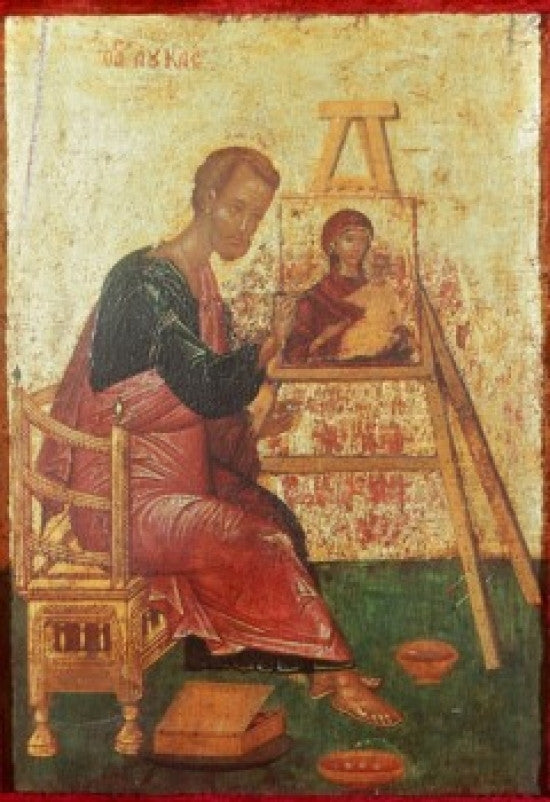 Saint Luke Painting the Blessed Virgin Fine Art Print by Michael Damaskenos
