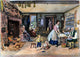 Colonial Kitchen Lithograph Print - 19th Century Fine Art