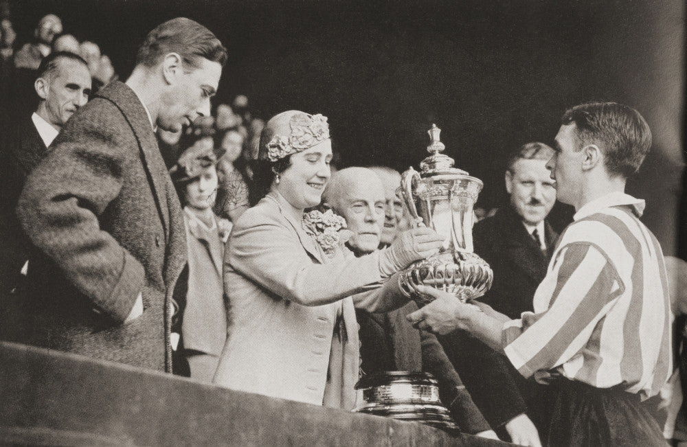 King George VI and Queen Elizabeth Presenting the Cup to Raich Carter - Fine Art Print by Hilary Jane Morgan