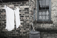 Stone Walls with Laundry - Beamish, Durham Art Print by John Short