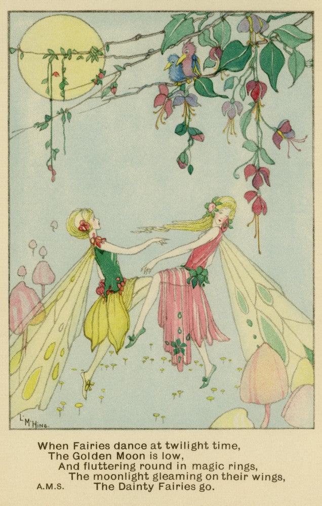 Fairies Dancing At Twilight Fine Art Print by Mary Evans