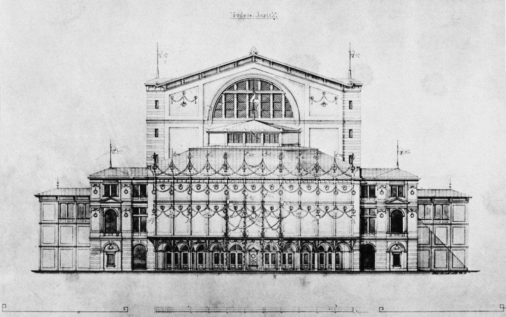 Bayreuth Festival Theater Design Art Print by Otto Brückwald, 1873