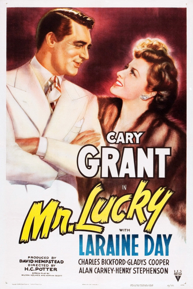 Mr. Lucky U Movie Poster Art Print Featuring Cary Grant and Laraine Day (1943)