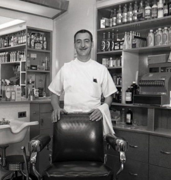 Barber Shop Scene Fine Art Print - Barber Behind Chair