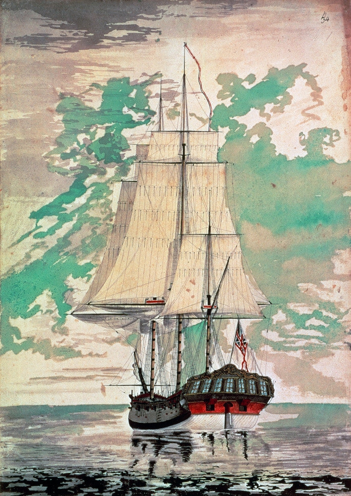 Cook: HMS Resolution Fine Art Print by Granger Collection