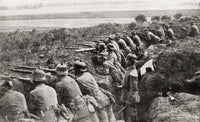 German Troops Firing from Trenches - WWI Fine Art Print by Hilary Jane Morgan