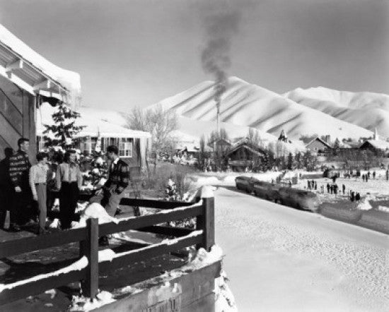 USA, Idaho, Sun Valley Couples on Porch Fine Art Print