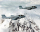 Two US Navy EA-6B Prowler Aircraft Over Mount Rainier Fine Art Print by Stocktrek Images
