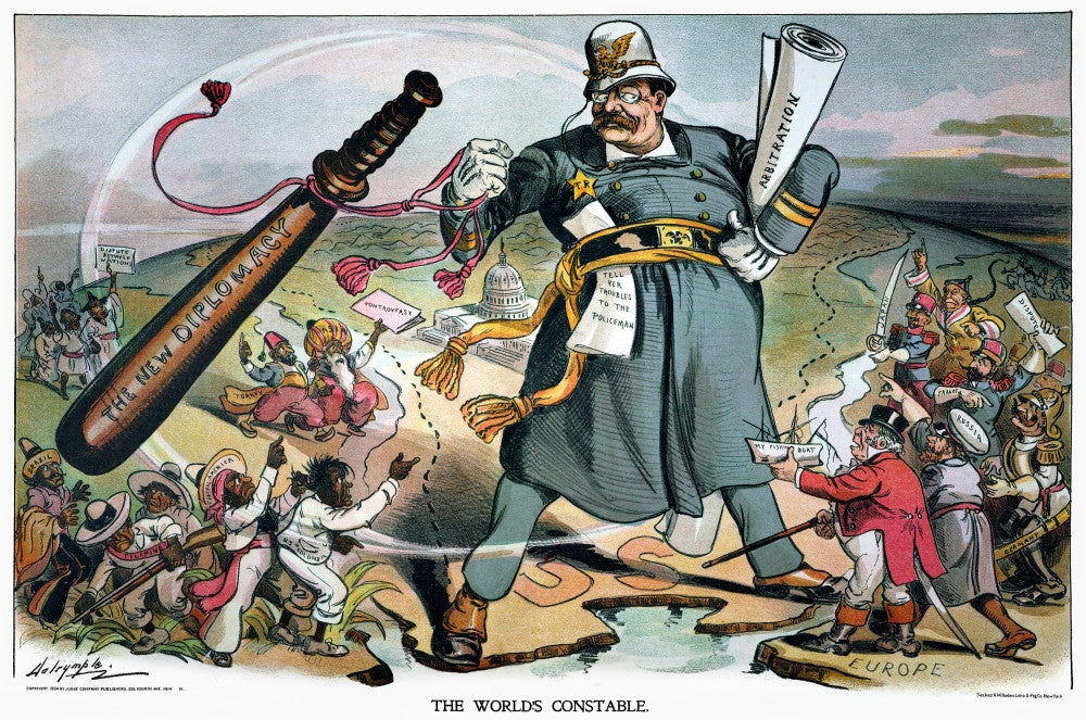 Theodore Roosevelt 1905 Cartoon Print - 'World's Constable' by Louis Dalrymple
