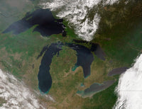 Satellite View of The Great Lakes Fine Art Print by Stocktrek Images