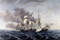 USS Constitution vs. HMS Guerriere Battle Fine Art Print by Thomas Birch
