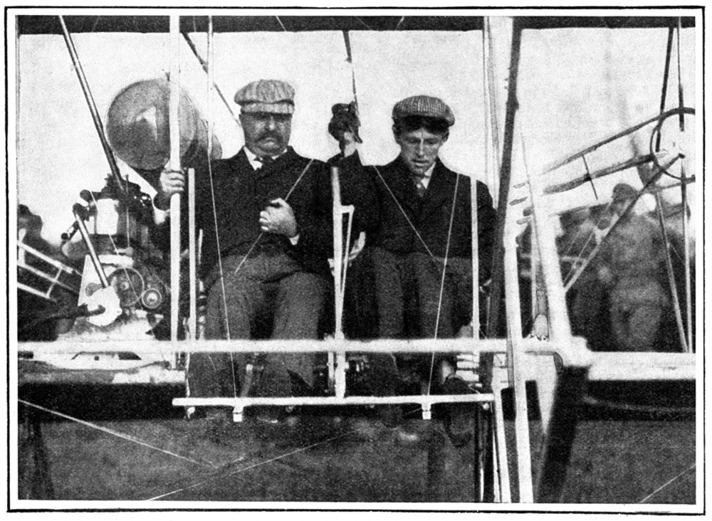 Theodore Roosevelt's Historic Biplane Flight Photograph - 1910