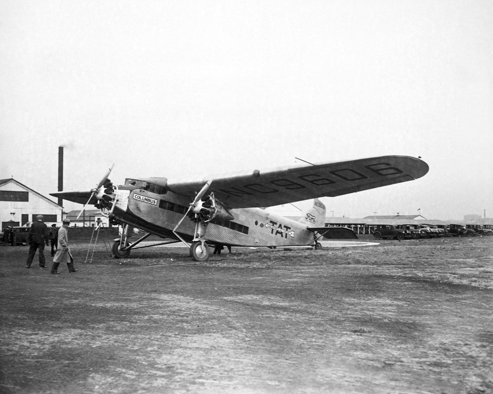 City of Columbus Ford Trimotor Plane Fine Art Print - 1929