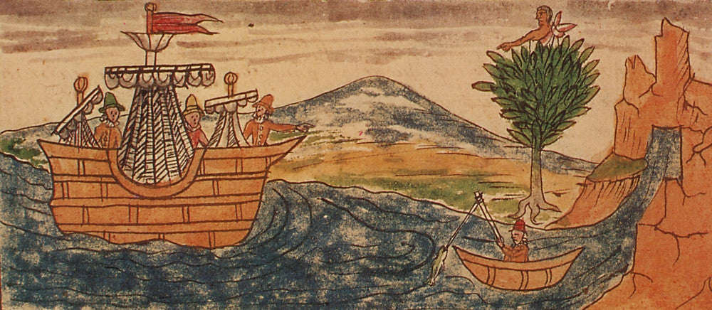 Aztec Guard Spots Hernando Cortez 1519 Fine Art Print