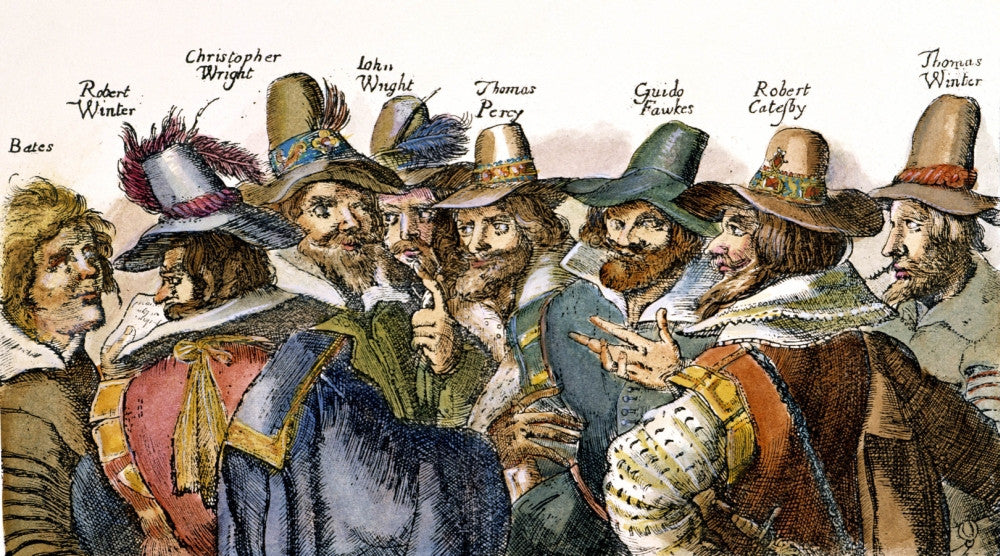 Guy Fawkes and the Gunpowder Plot Conspirators Etching Print