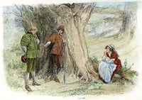 Rosalind and Orlando from Shakespeare's 'As You Like It' - 19th Century Engraving Poster Print