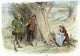 Rosalind and Orlando from Shakespeare's 'As You Like It' - 19th Century Engraving Poster Print