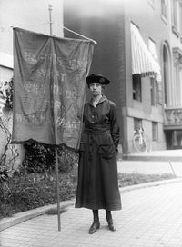 Suffragette with Banner - 1918 Photograph Poster Print by Granger Collection