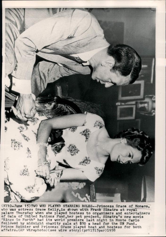 Grace Kelly Newspaper Clip with Frank Sinatra Photo Print