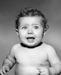 Close-Up of a Crying Baby Fine Art Print - Emotional Expression