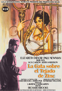 Cat On A Hot Tin Roof Movie Poster Art featuring Paul Newman & Elizabeth Taylor - 1958