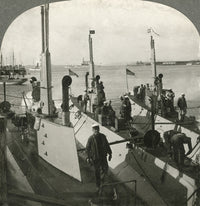 World War I U.S. Navy Submarines and Battleships Stereograph Print