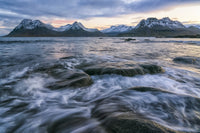 Sunset Over Strandir Coast Mountains, Iceland Fine Art Print by Robert Postma