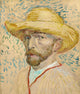 Self Portrait with Straw Hat Fine Art Print by Vincent Van Gogh