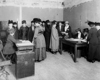 High Angle View of Suffragettes in an Office Fine Art Print